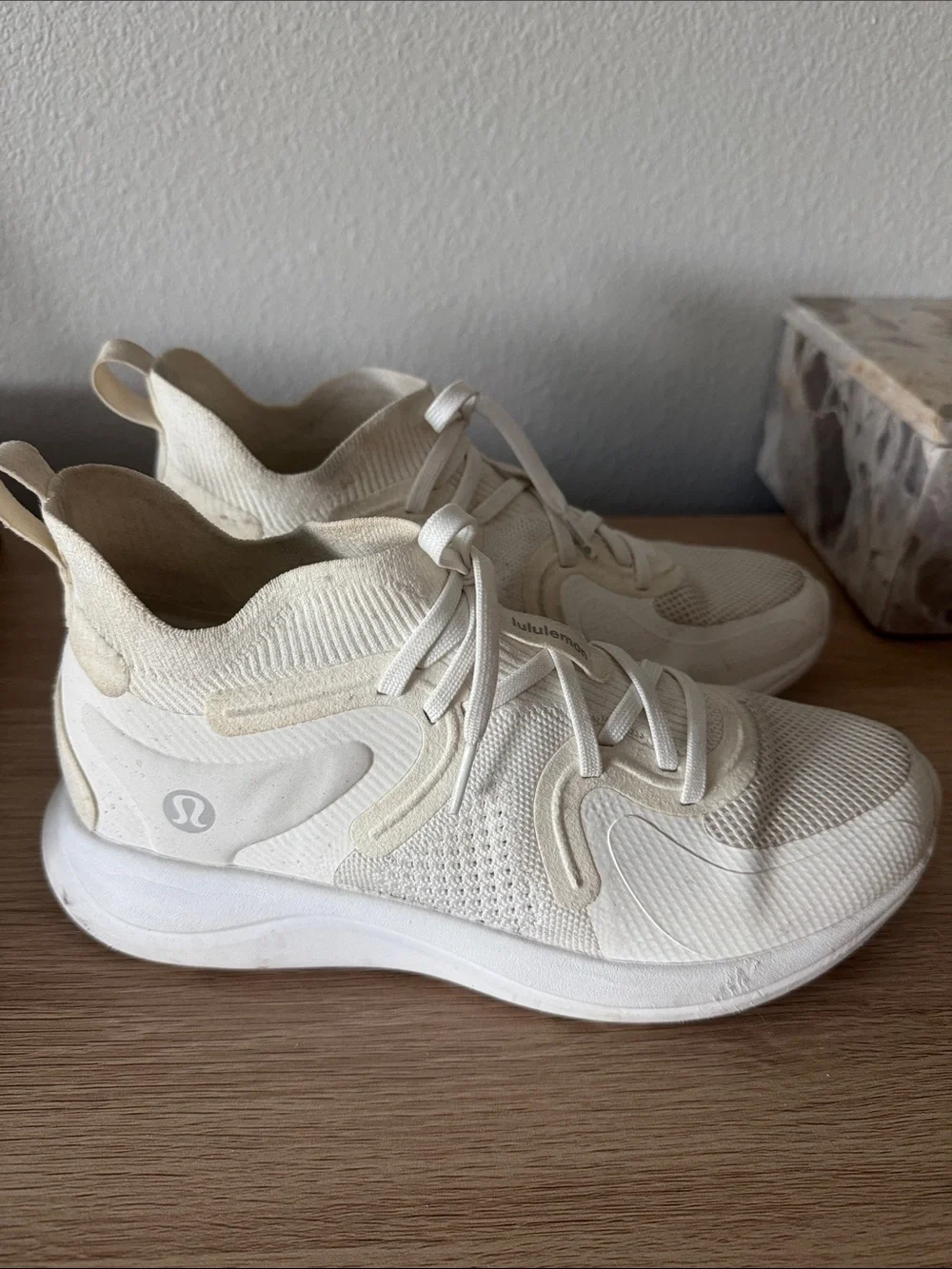 lululemon athletica Women’s White Knit Running Shoes